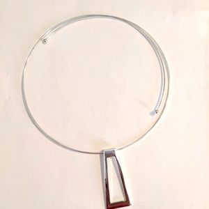 Women's Choker necklace W/Rectangle pendant